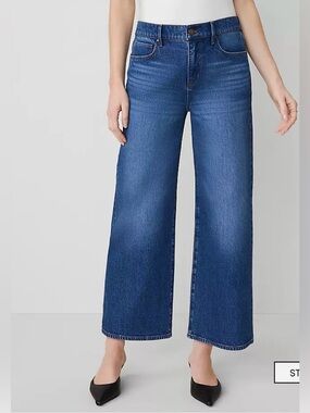 Ann Taylor - Wide Leg Cropped Women Jeans in Dark Blue (6)